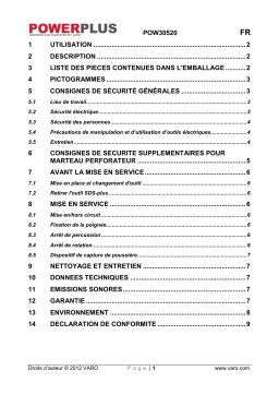 Powerplus pow 30520 Manuel utilisateur