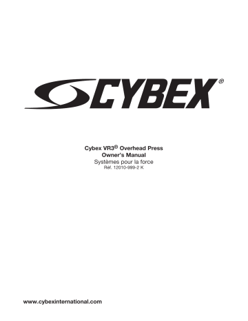 Manuel du propriétaire | Cybex International 12010 OVERHEAD PRESS Manuel utilisateur | Fixfr