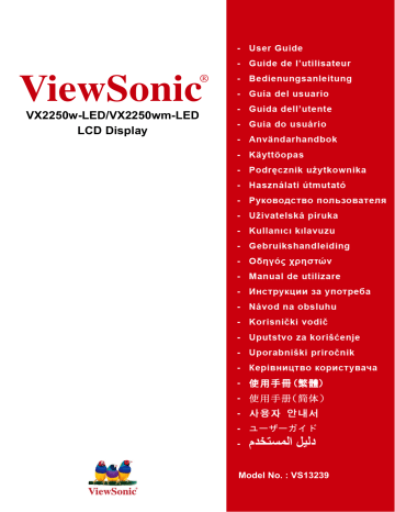 Manuel du propriétaire | ViewSonic VX2250wm-LED Manuel utilisateur | Fixfr