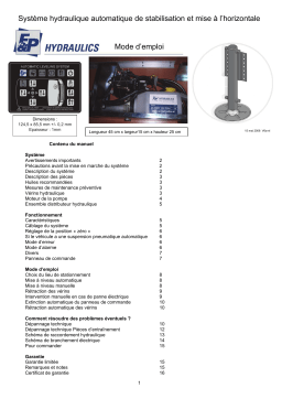 EP HYDRAULICS SYSTEME CAMPING CAR Manuel utilisateur