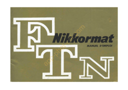 Nikon Nikkormat FTN Mode d'emploi