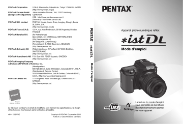 Mode d'emploi | Pentax Série ist DL Manuel utilisateur | Fixfr