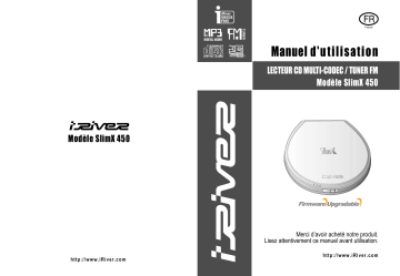 Manuel du propriétaire | iRiver iMP-450 Manuel utilisateur | Fixfr