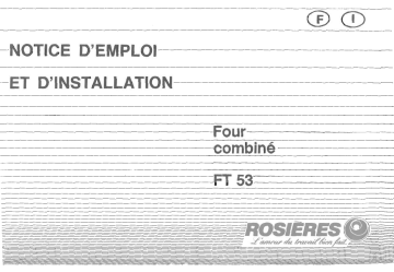 Manuel du propriétaire | ROSIERES FT 53 Manuel utilisateur | Fixfr