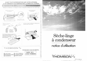 TSLC307 | TSLC315 | Manuel du propriétaire | Thomson TSLC308 Manuel utilisateur | Fixfr