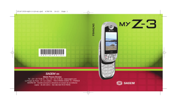 Sagem myZ.3 Manuel utilisateur | Fixfr