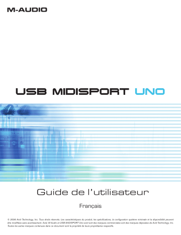 Manuel du propriétaire | M-Audio MIDISPORT Uno USB Manuel utilisateur | Fixfr