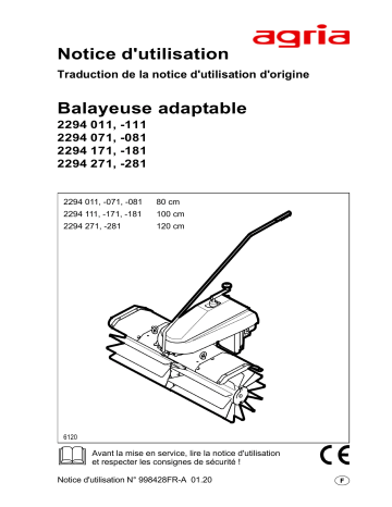 Manuel du propriétaire | Agria 2294 Front Mounted Sweeper Manuel utilisateur | Fixfr