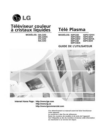 LG 42PC3D Manuel du propriétaire | Fixfr