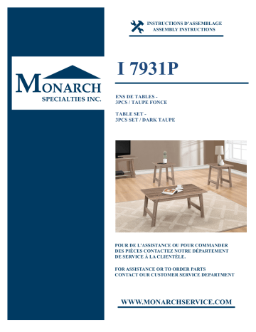 Monarch Specialties I 7931P TABLE SET Manuel utilisateur | Fixfr