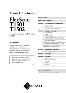 Eizo FlexScan T1502 Manuel utilisateur