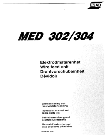 MED 304 | ESAB MED 302 Manuel utilisateur | Fixfr