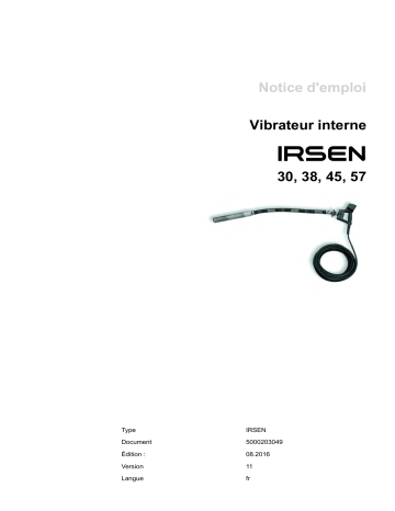 IRSEN45/115Laser | IRSEN58/042GV | IRSEN58/042 | IRSEN58/250GV | IRSEN30/042 | IRSEN45/042 | Wacker Neuson IRSEN38/042 High Frequency Internal Vibrator Manuel utilisateur | Fixfr