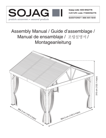 500-8162776 | Mode d'emploi | Sojag 12 ft. x 12 ft. South Beach I Gazebo Manuel utilisateur | Fixfr