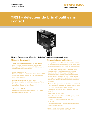 Renishaw TRS1 non-contact broken tool detection system Manuel utilisateur | Fixfr