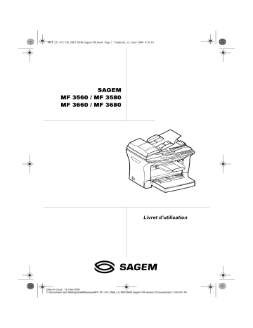 Manuel du propriétaire | Sagem MF 3580 Manuel utilisateur | Fixfr