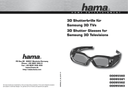 Hama 00095562 3D Shutter Glasses for Samsung 3D TVs Manuel utilisateur