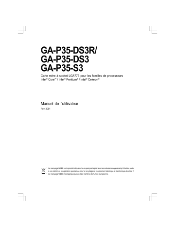 Manuel du propriétaire | Gigabyte GA-P35-DS3 Manuel utilisateur | Fixfr