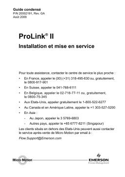 Micro Motion PROLINK II Manuel utilisateur