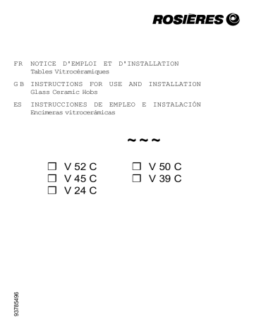 Manuel du propriétaire | ROSIERES V39C Manuel utilisateur | Fixfr