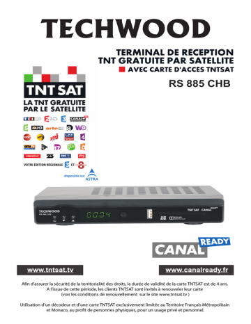 Teleco Ricevitore TNT IB-TECHWOOD-RS885CHD Manuel utilisateur | Fixfr