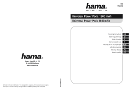 Hama 00115039 Universal Power Pack, 1800 mAh Manuel utilisateur