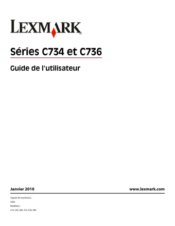 Manuel du propriétaire | Lexmark C736N Manuel utilisateur | Fixfr