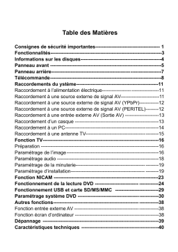 Lenco DVT-1901 Manuel utilisateur