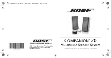 Manuel du propriétaire | Bose COMPANION 20 Manuel utilisateur | Fixfr