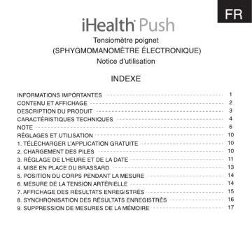 iHealth Push KD723 Blood pressure monitor Manuel utilisateur | Fixfr
