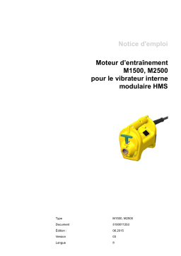 Wacker Neuson M1500/120 US Modular Internal Vibrator Manuel utilisateur