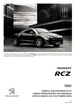 Peugeot RCZ Manuel utilisateur