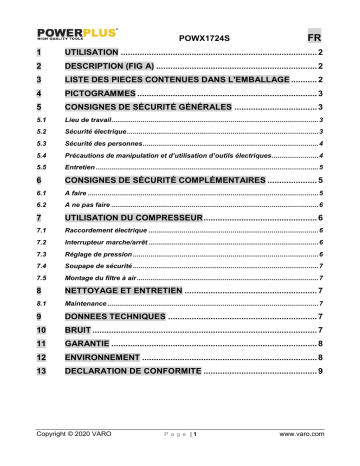 Manuel du propriétaire | Powerplus POWX1724S Manuel utilisateur | Fixfr