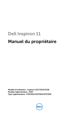 Dell Inspiron 3138 laptop Manuel du propriétaire