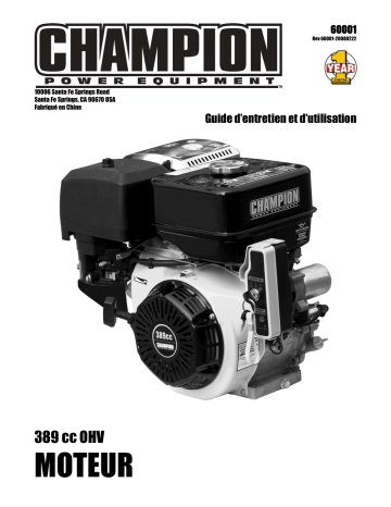 Champion Power Equipment 60001 Manuel utilisateur | Fixfr