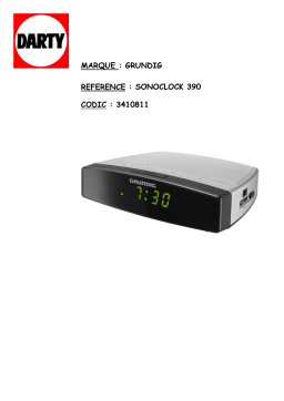 Grundig SC 390 & SONOCLOCK 390 Manuel utilisateur