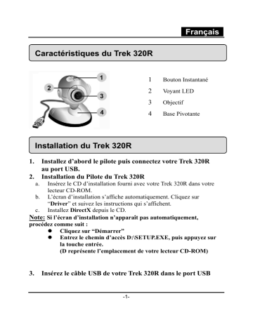 Manuel du propriétaire | GENUIS TREK 320R Manuel utilisateur | Fixfr