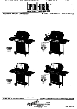 Broil-Mate 4485-7 Bbq And Gas Grill Manuel du propriétaire
