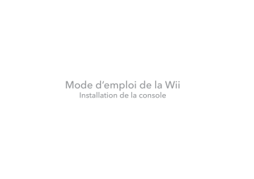 Manuel du propriétaire | Nintendo Wii Manuel utilisateur | Fixfr