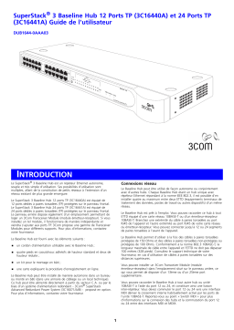 3com SS3 BASELINE HUB 24 PORTS Manuel utilisateur