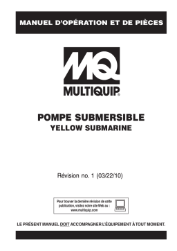 MQ Multiquip YELLOW-SUBMARINE Pompes submersible Manuel utilisateur