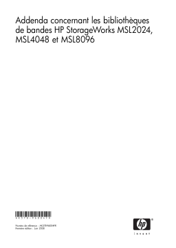 HP STORAGEWORKS MSL4048 TAPE LIBRARY Manuel utilisateur