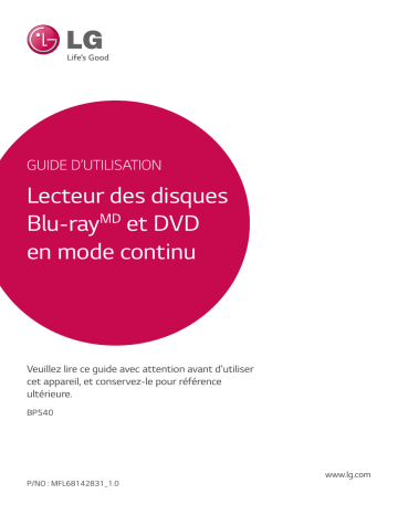 LG BP540 Manuel du propriétaire | Fixfr