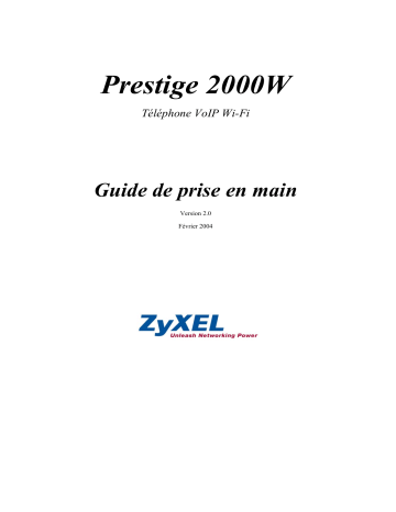 Manuel du propriétaire | ZyXEL Prestige 2000W Manuel utilisateur | Fixfr