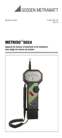 Mode d'emploi | Gossen MetraWatt METRISO 5024 Operating instrustions | Fixfr