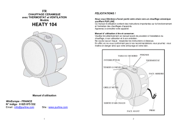 Manuel du propriétaire | PUR LINE HEATY 104 Manuel utilisateur | Fixfr