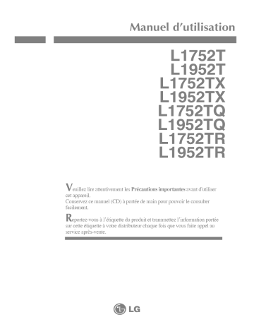 LG L1752TX-SF Manuel du propriétaire | Fixfr