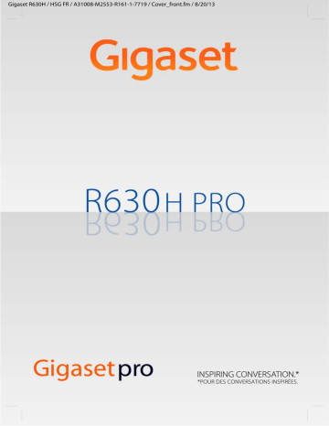 Manuel du propriétaire | Gigaset R630H Manuel utilisateur | Fixfr