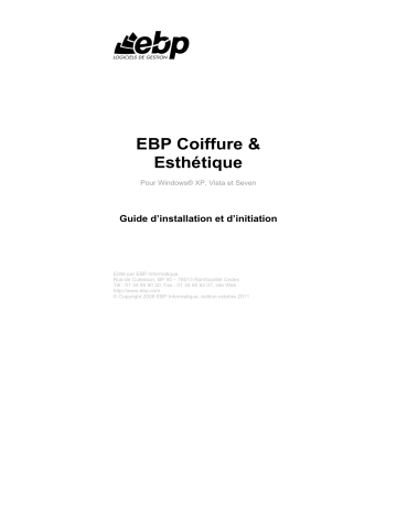 Coiffure & Esthetique 2012 | Mode d'emploi | EBP Coiffure 2011 & Esthetique Manuel utilisateur | Fixfr