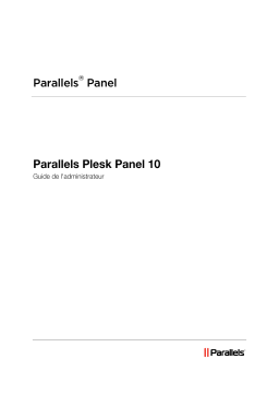 Parallels PLESK PANEL 10 Manuel utilisateur